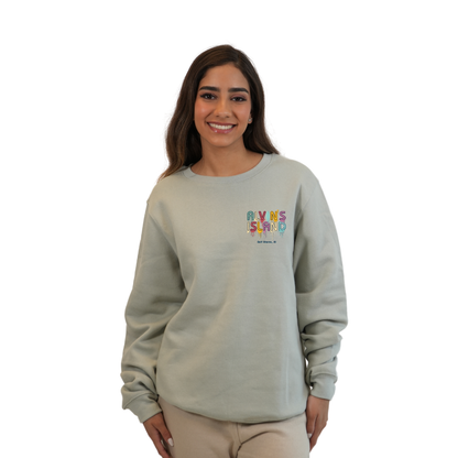 Gulf Shores Fleece Crewneck Sweatshirt Women with a Alvin's island Drip Painting Design Style 067