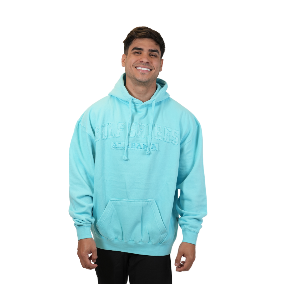 Gulf Shores Al, Garment Dye Hoodie W/ City Name Applique Style AP450