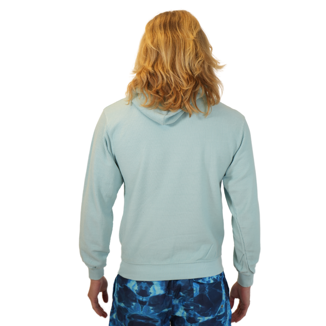 Marco Island Seas The Day Washed Denim Ribbed Pullover Hoodie Unisex Style A400