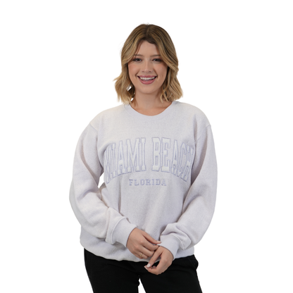 Miami Beach Fl. Nantucket Crewneck W/ City Name Applique Style Ap267