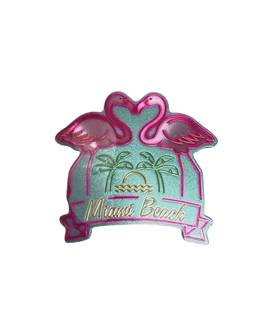 Miami Two Flamingo Pink Magnet