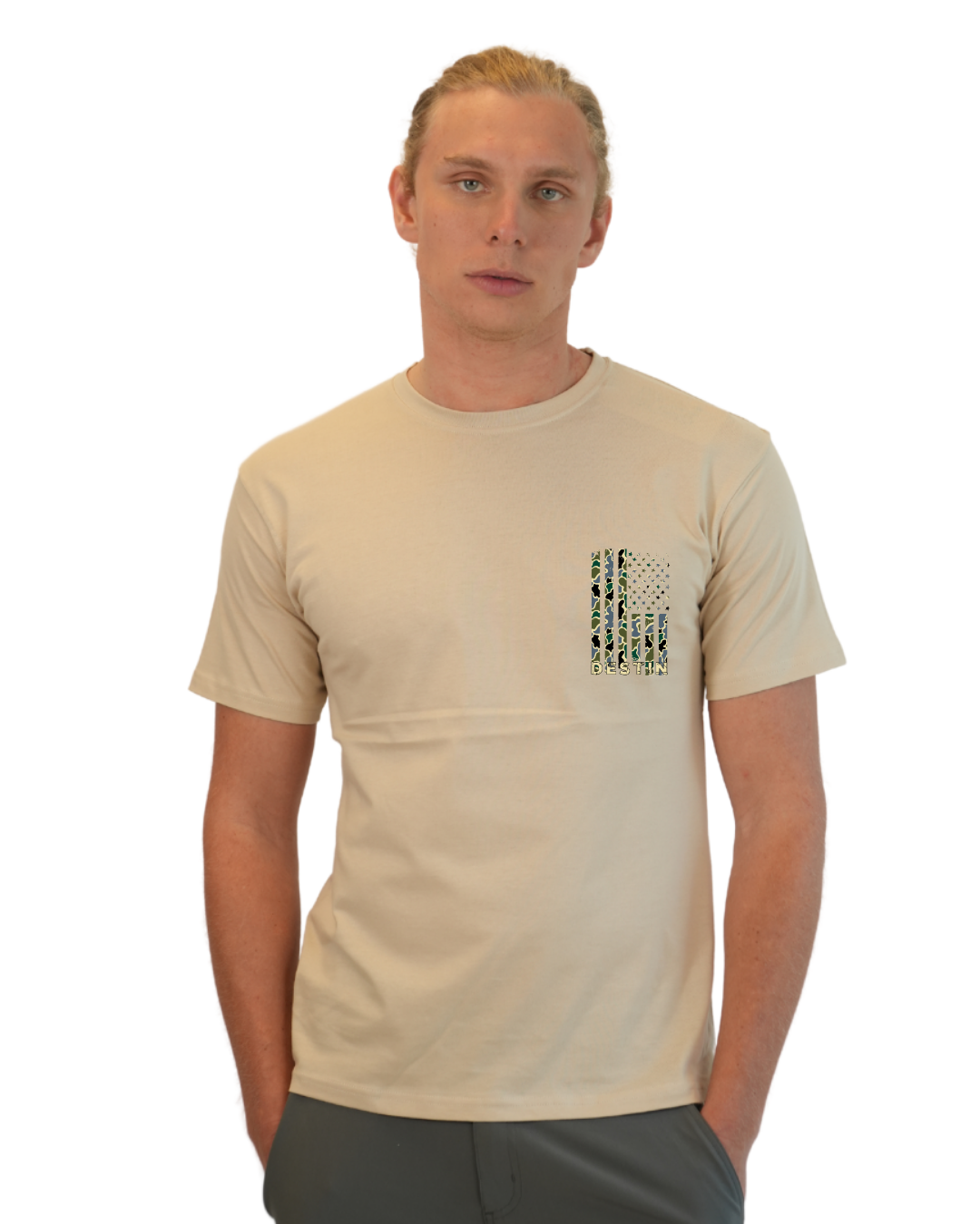Destin American Flag Men T-Shirt – Camouflage Edition T-SHIRT alvinsisland.com Oyster S