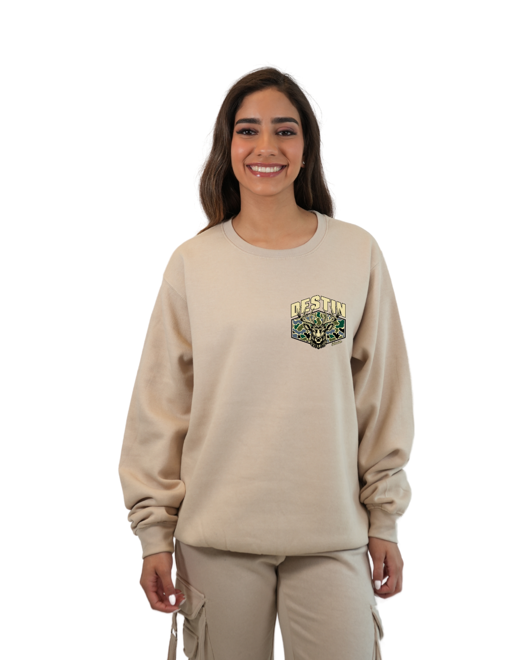 Destin Deer Women Crewneck – Camouflage Edition crewneck alvinsisland.com
