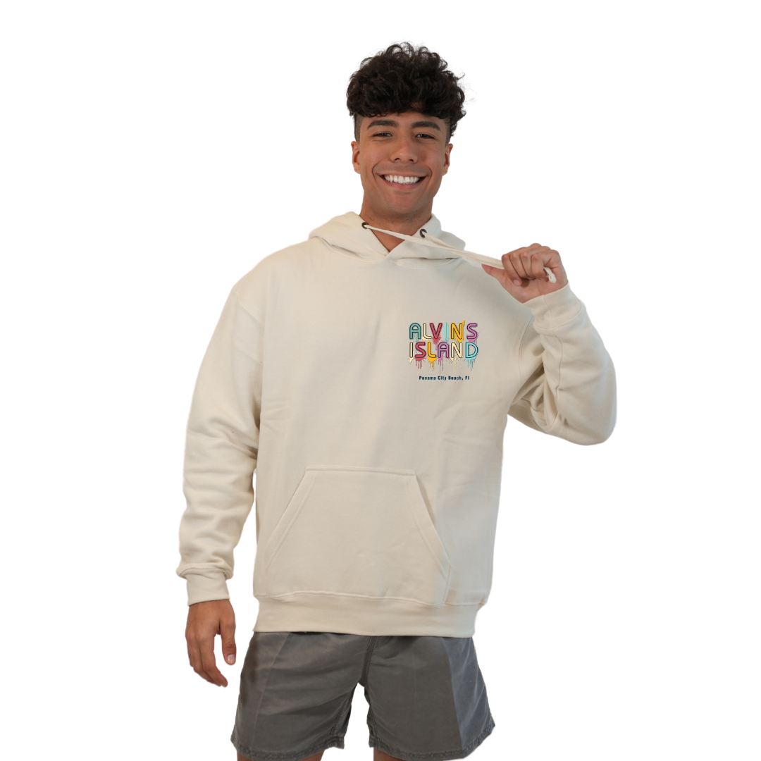 Panama City Florida Pullover Hoodie Men with Alvin's Island Drip Panting front and back Design Style 252