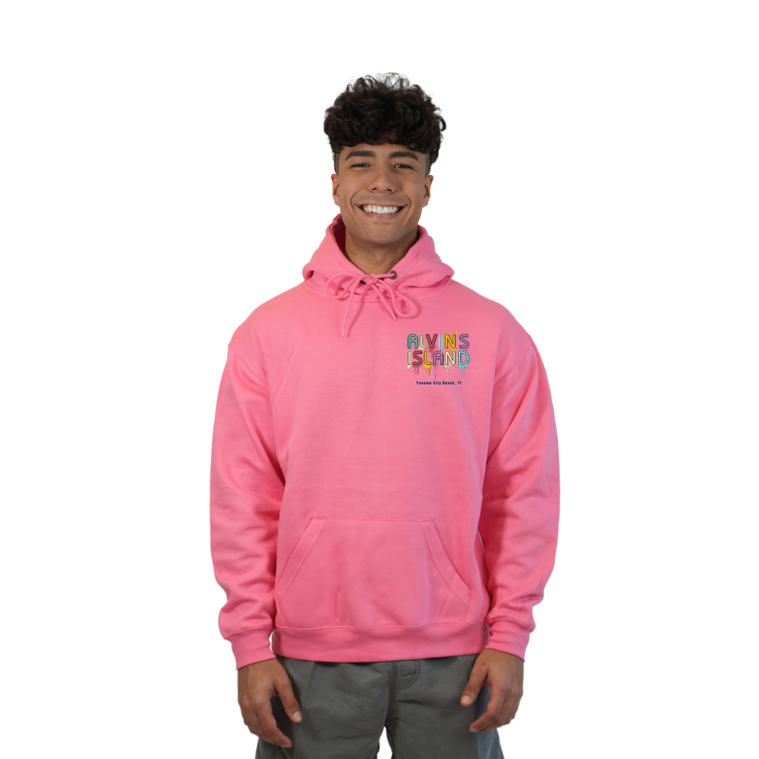 Panama City Florida Pullover Hoodie Men with Alvin's Island Drip Panting front and back Design Style 252