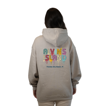 Panama City Pullover Hoodie Women with a Alvin's island  Drip  Painting Design Style 252