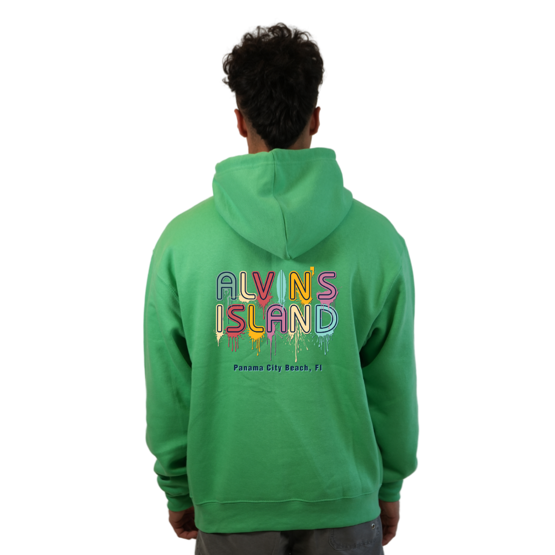 Panama City Florida Pullover Hoodie Men with Alvin's Island Drip Panting front and back Design Style 252