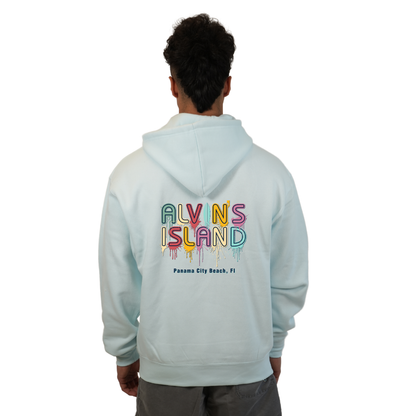 Panama City Florida Pullover Hoodie Men with Alvin's Island Drip Panting front and back Design Style 252