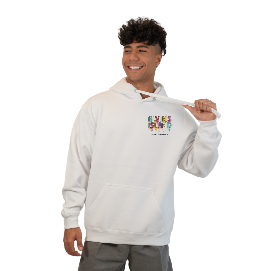 Panama City Florida Pullover Hoodie Men with Alvin's Island Drip Panting front and back Design Style 252