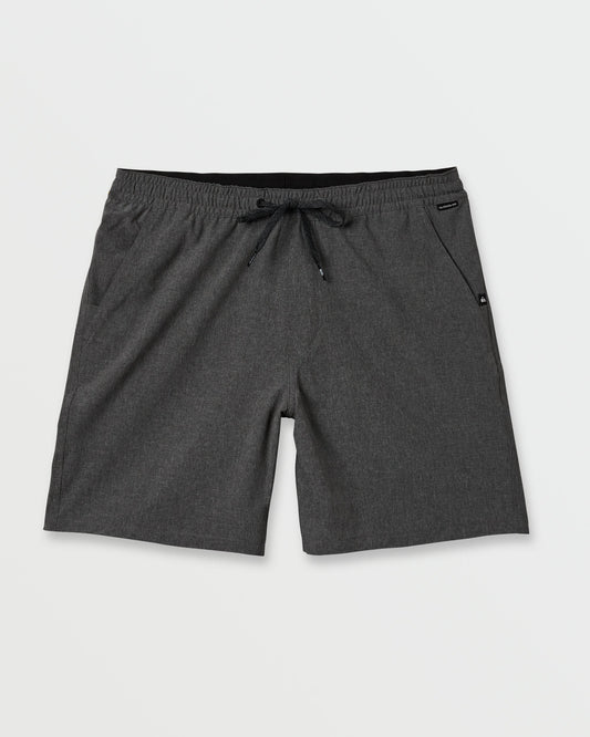 Quiksilver Taxer Heather Amphibian 18" Hybrid Shorts - Black Mens Shorts Quiksilver