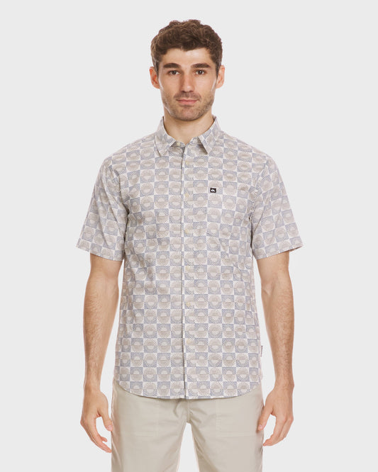 Quiksilver Florever Classic Short Sleeve Shirt - Silver Birch Mens Shirts Quiksilver