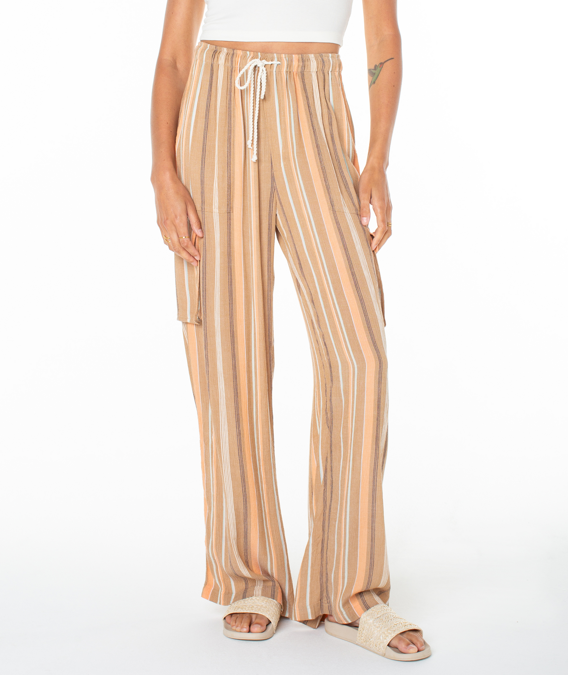 Roxy Precious Cargo Pant Pants Roxy Chipmunk Saltwater Stripe S