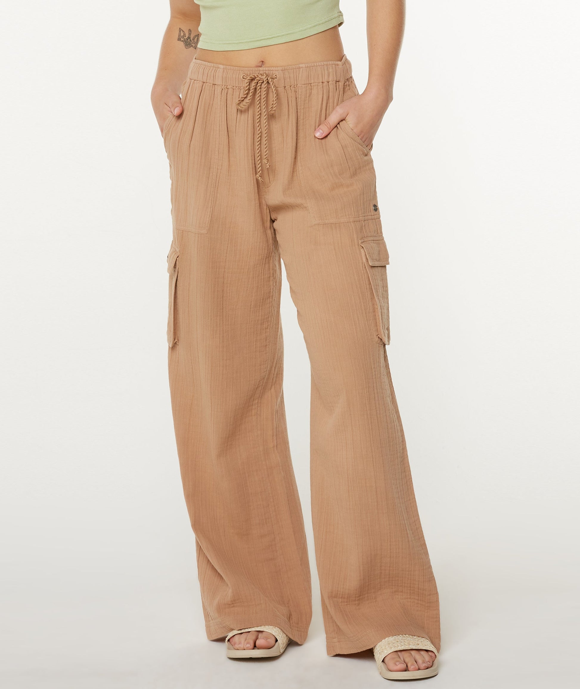 Roxy Precious Cargo Pant Pants Roxy Praline Solid S