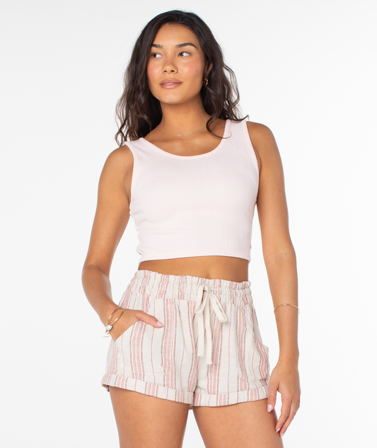 Roxy Good Keepsake Crop Top Tees & Tops Roxy Rose Quartz Solid XS