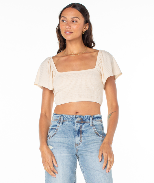 Roxy Sandy Beach Top Tees & Tops Roxy Snow White Solid XS