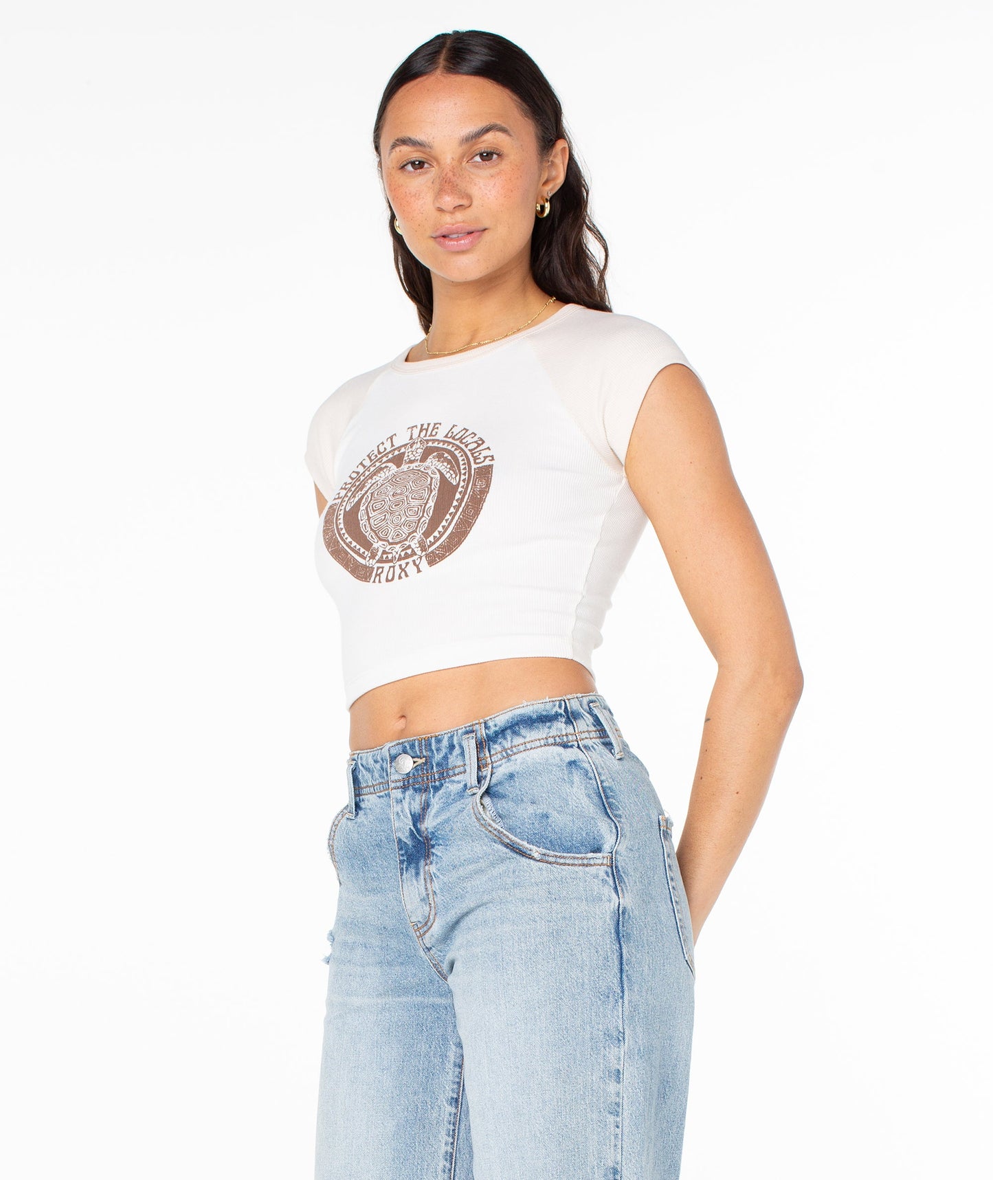 Roxy Protect The Locals Cropped Baby Tee T-SHIRT Roxy