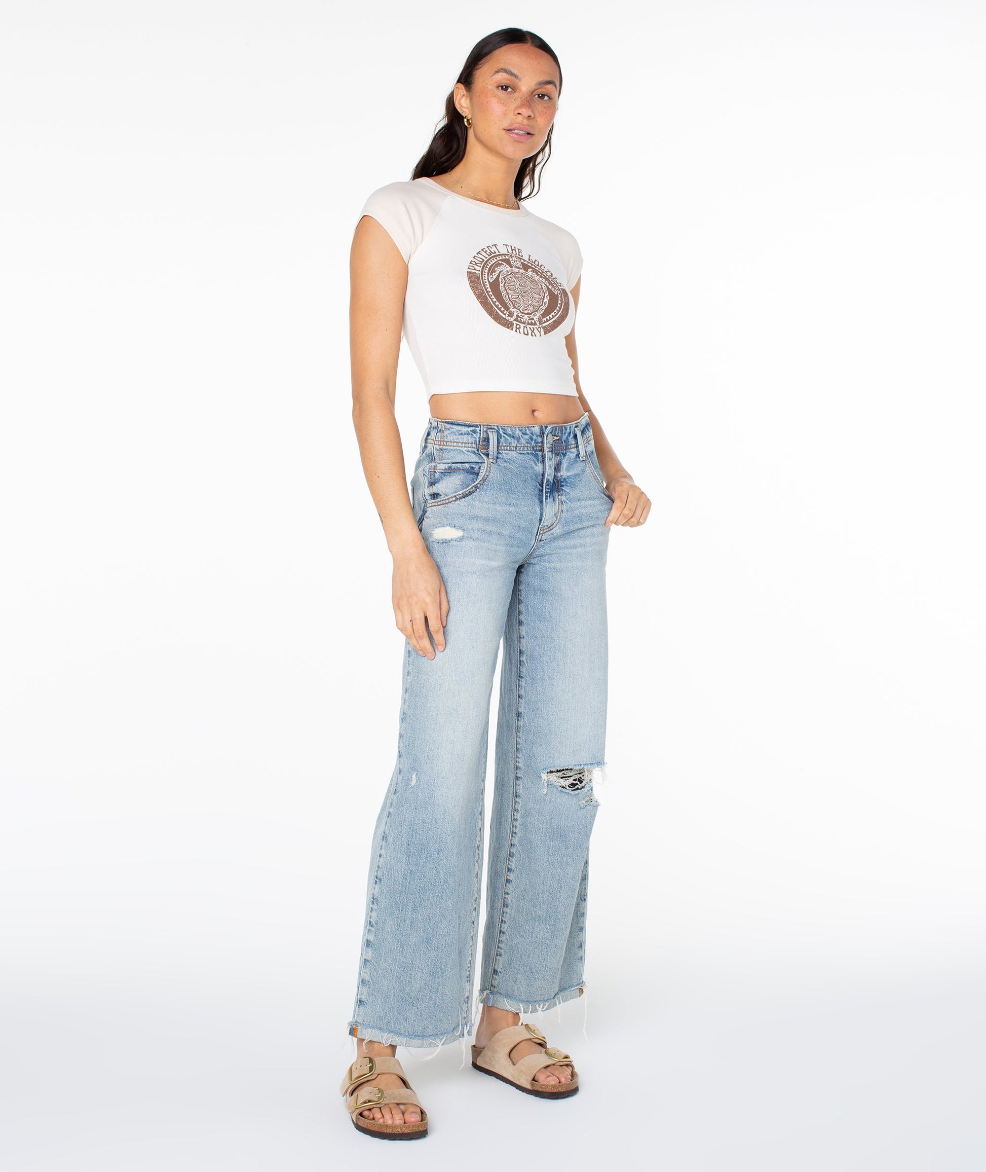 Roxy Protect The Locals Cropped Baby Tee T-SHIRT Roxy
