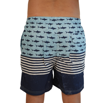 Mens Swim Trunks Small Sharks Style Sm-010