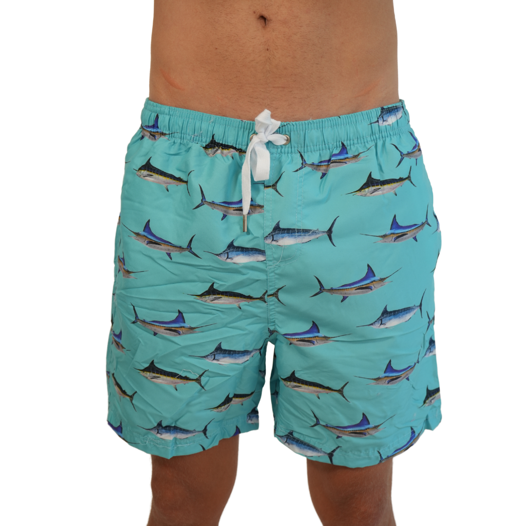 Mens Swim Trunks Marlins Lt Blue Style Sm-011b