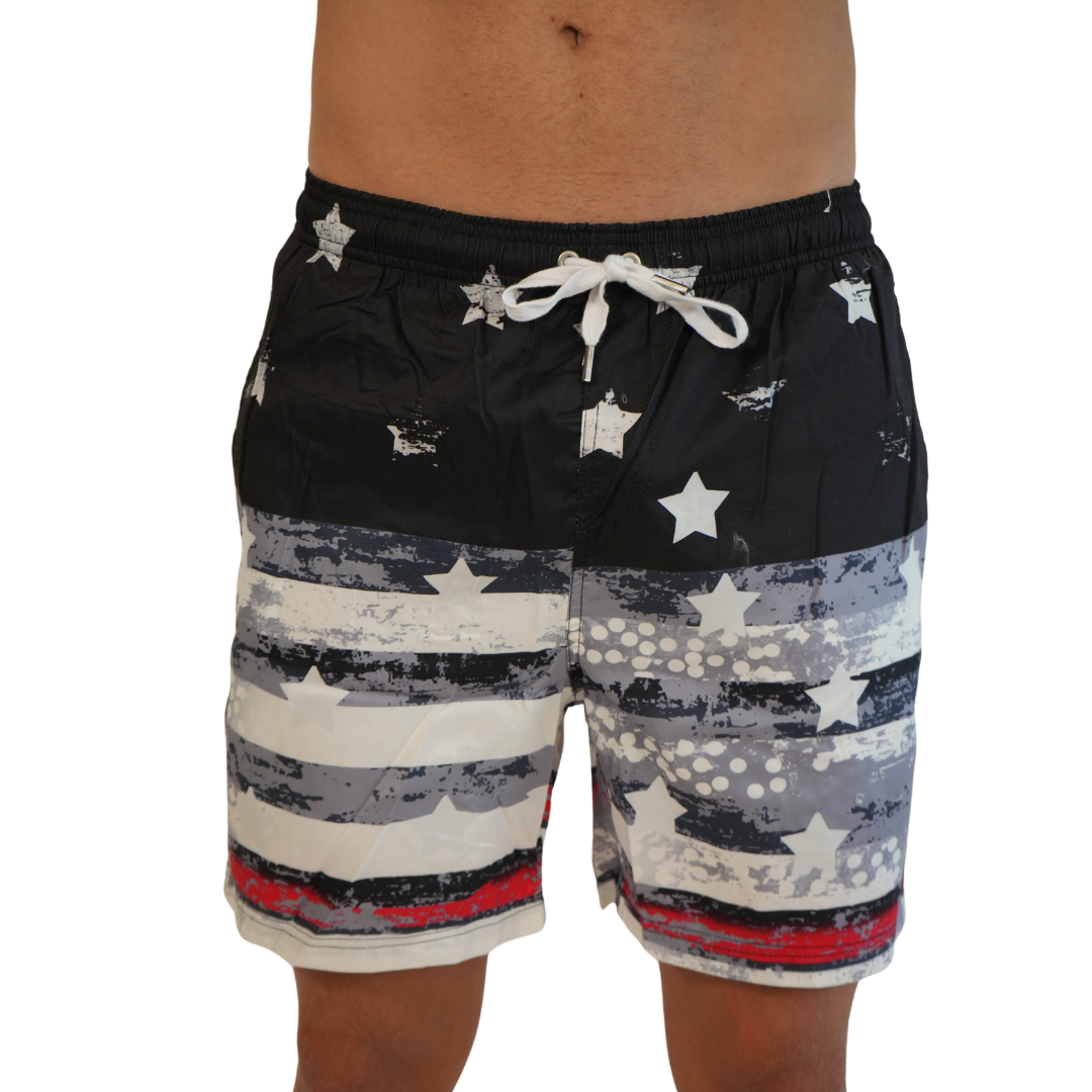 Mens Swim Trunks Star Black Style Sm-032