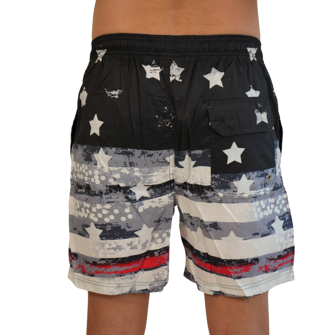 Mens Swim Trunks Star Black Style Sm-032