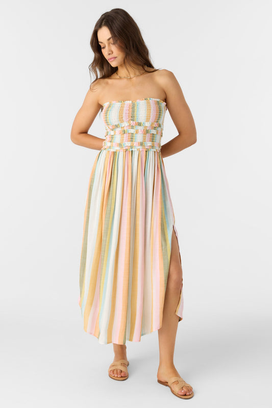 O'Neill DEVYN LOW TIDE STRIPE MIDI DRESS WOMENS O'Neill