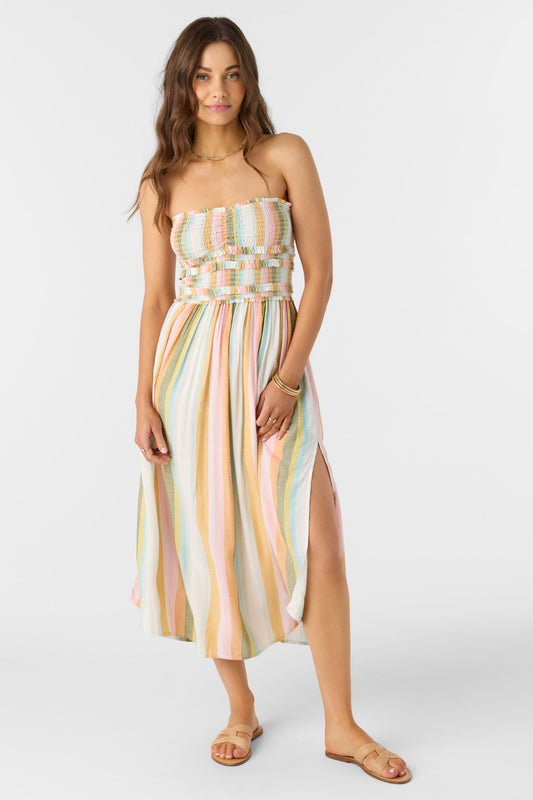 O'Neill DEVYN LOW TIDE STRIPE MIDI DRESS Dresses O'Neill