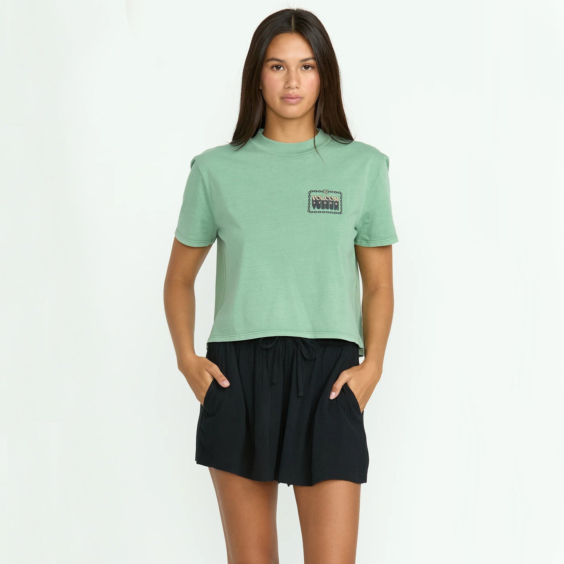 Volcom Stoneshine Women's Walkshorts - Black Womens - Clothing - Shorts Volcom Black XS