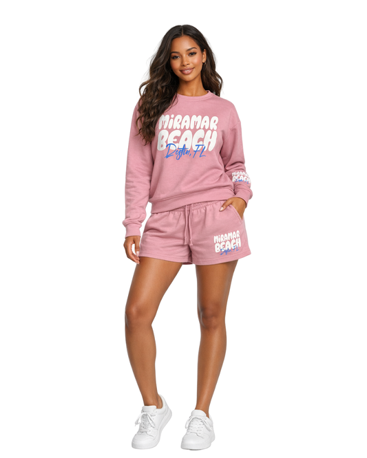 Miramar Beach City Name (Crewneck&Short) Set (Two Piece) Clothing alvinsisland.com Orchy S