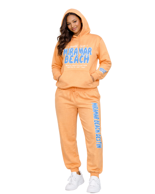 Miramar Beach, Fl City Name with Love Hoodie and Pants Set (Two piece)