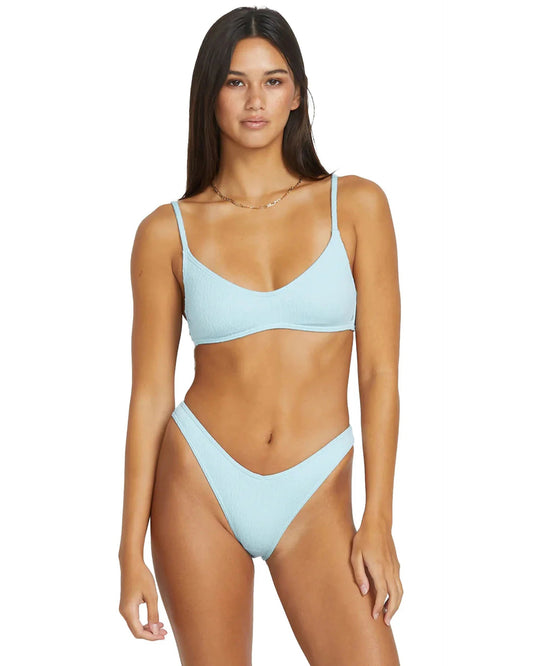 Pucker Up Scoop Crop Bikini Top - Cloud Blue Swim Tops (Womens) Volcom XS