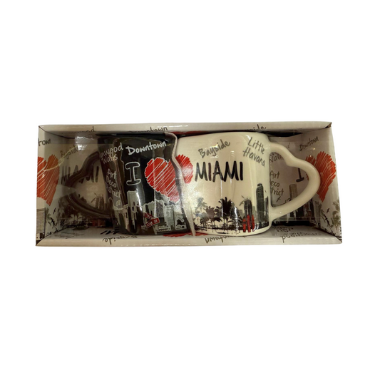 Set Miami Puzzle and Heart Design Mug 2 Pieces