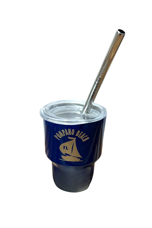 Pompano Beach, Fl Ss 3oz. Mini/Tumbler 5ast With Straw souvenirs alvinsisland.com