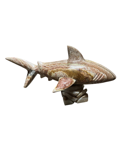 Marble Shark w/Stand 16" Figurine Home Decor souvenirs alvinsisland.com