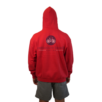 Pensacola Beach front bycicle pocket design and back big Bycicle Design Pullover Hoodie Men Style 252